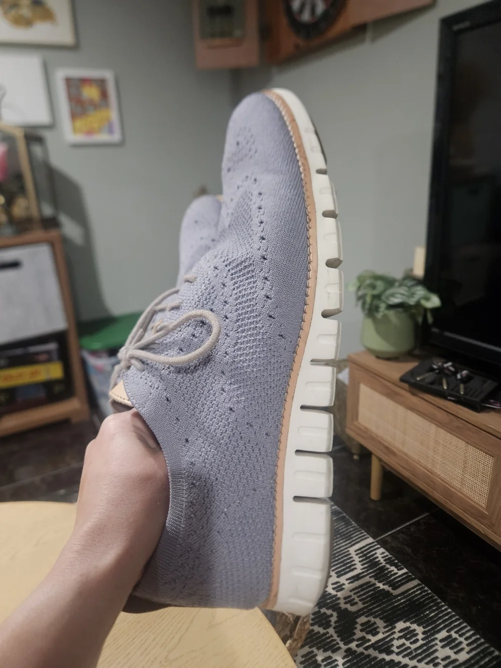 Cole Haan Zerogrand Wingtip Stitchlite Oxfords (Ironstone Gray). Size 10